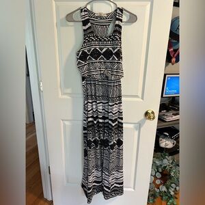 Derek Heart Black and White Halter Maxi Sundress